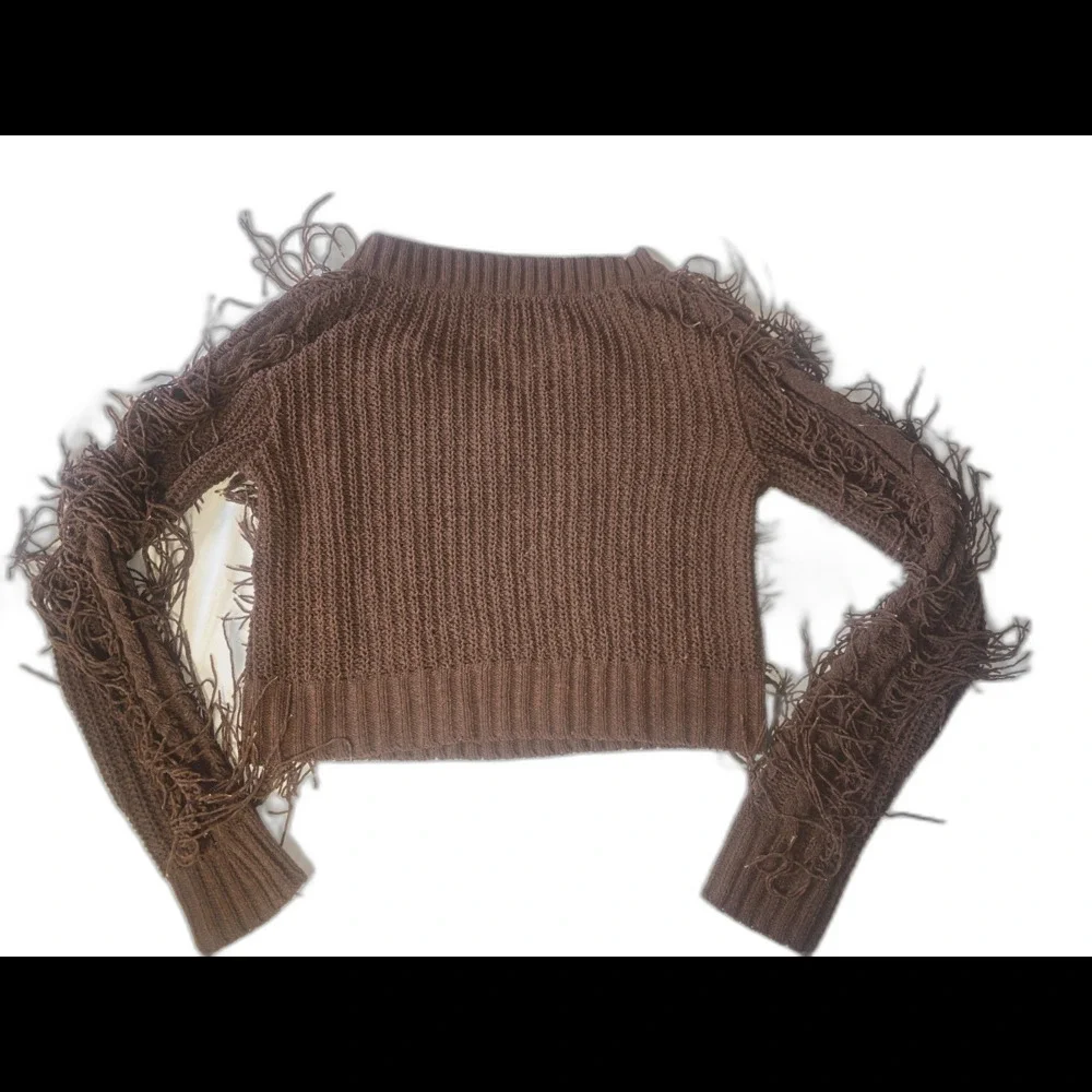 Fringe Western Women’s size S RUE21 Knit Brown Festival Hobo Sweater